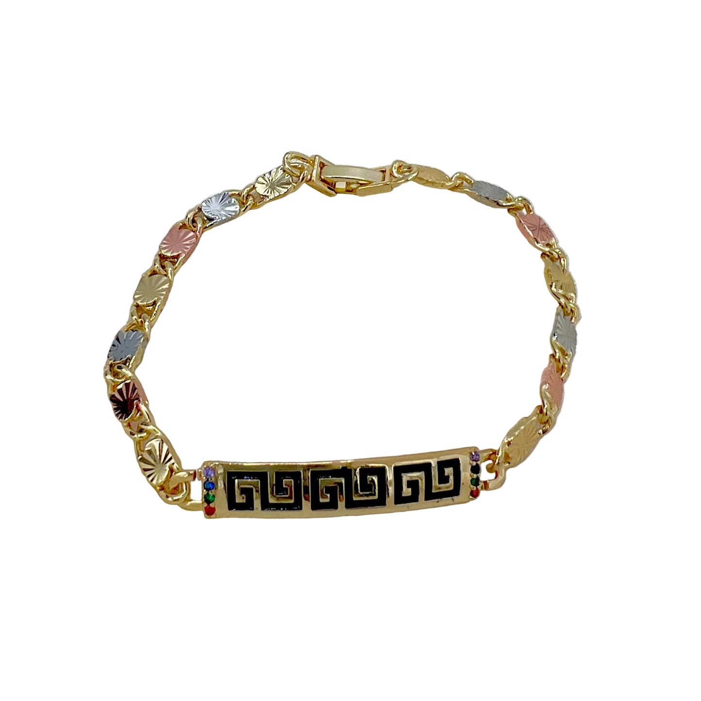 BR-0291 Pulsera de 3 tonos Zirconia multicolor 1ud
