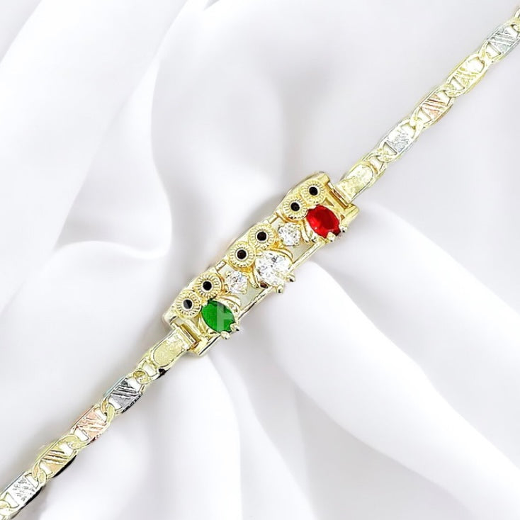 BR-259 Owl Zirconia Multicolor 18k 1pc pack
