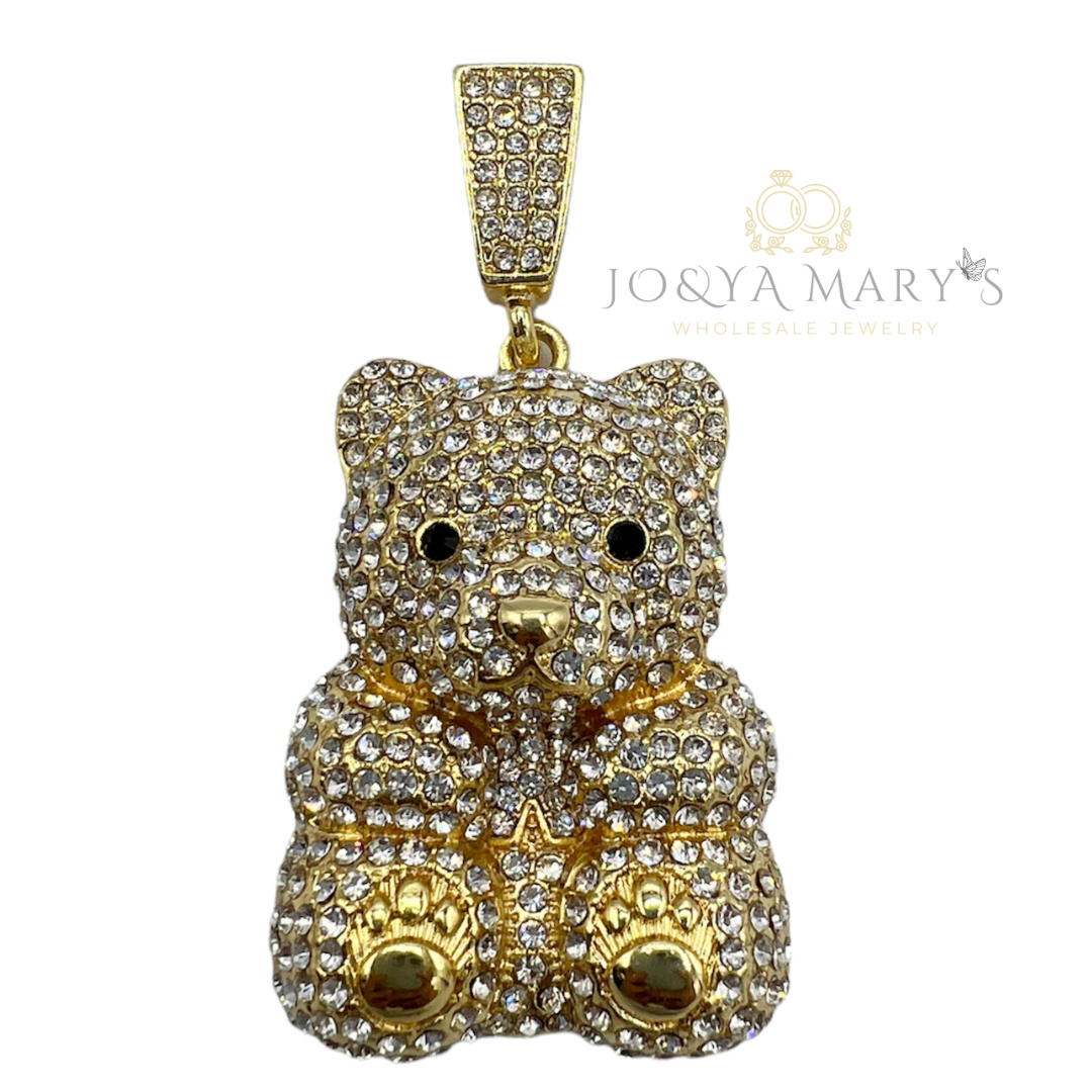 PN-0502 Osito Sentado 2” Zirconia Blanca