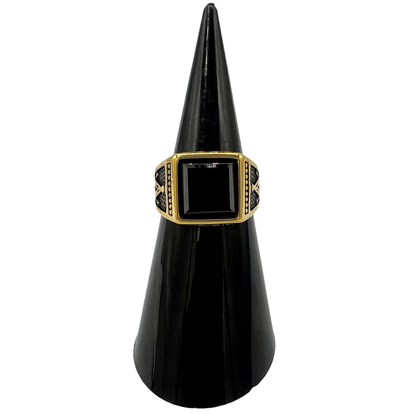 R-49 Acero Inoxidable Anillo de Hombre/Men's Ring, Color: Gold, Seleccione el Size en la Parte de Abajo donde dice Size