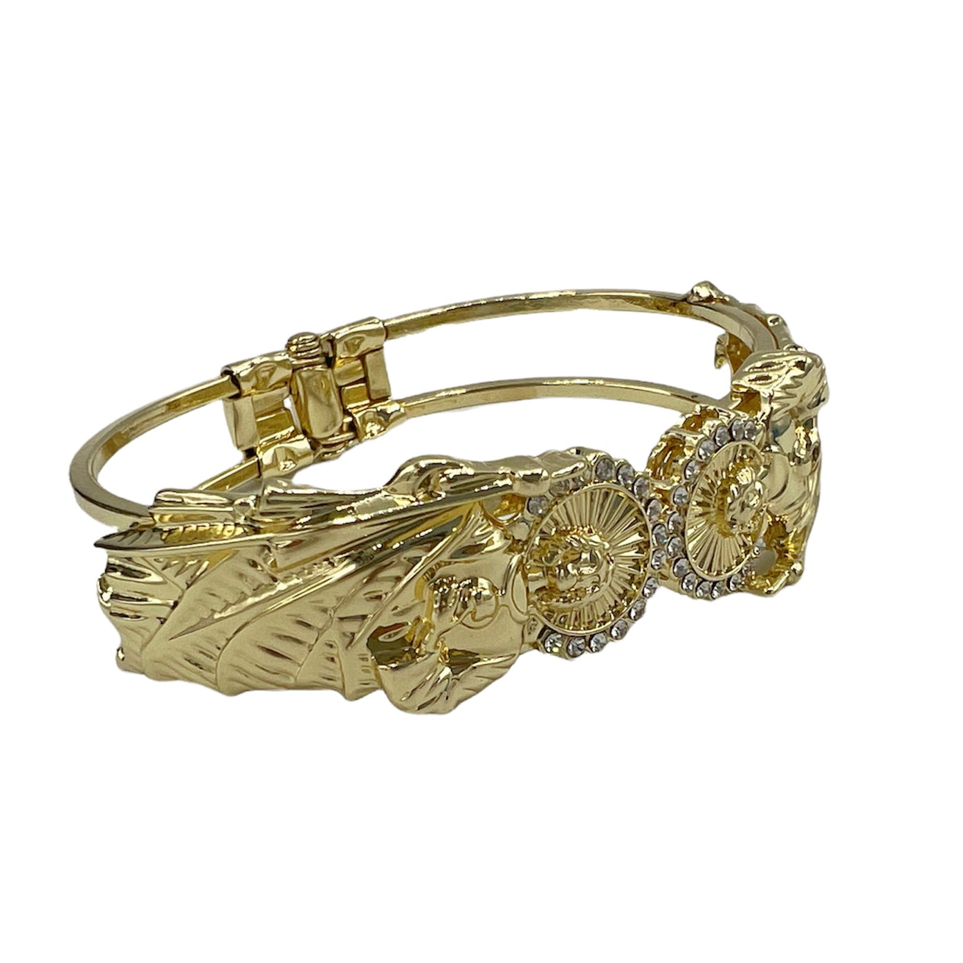 BR-12 Brazalete/Bracelet con San Judas Zirconia Blanca