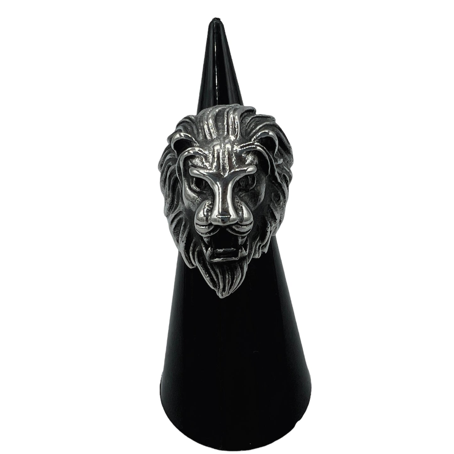 R-34 Acero Inoxidable Anillo León/ Lion Ring, Color: Plata, Seleccione el Tamaño en la Parte de Abajo donde dice Tamaño