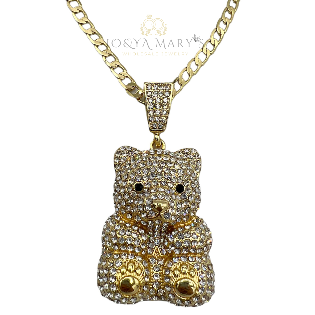 PN-0502 Osito Sentado 2” Zirconia Blanca