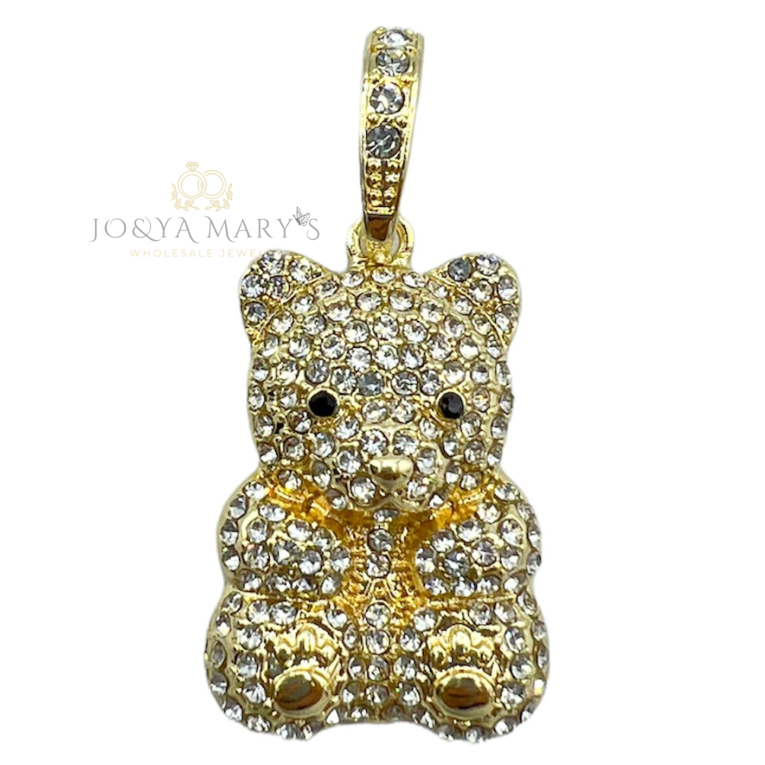 PN-0510 Osito Pequeño Sentado 1.25” Zirconia Blanca