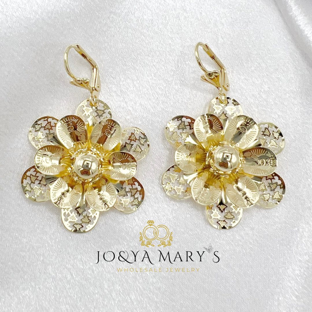 ER-0003 Aretes Flor con un Oso