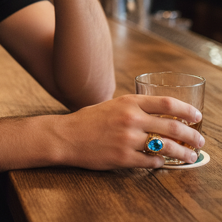 Anillo de hombre de acero inoxidable R-2