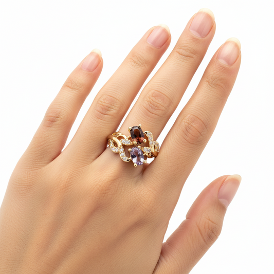 WR-279 Women's Ring/Anillo de Mujer Zirconia Multicolor 0.50"