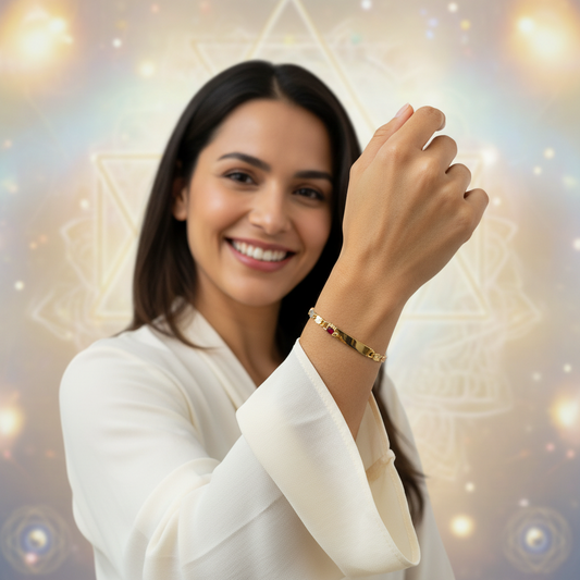 BR-0303 Elefante Pulsera 3 tonos Zirconia Roja 1pc