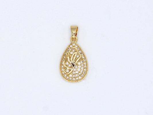 PN-349 Dije Mariposa Lágrima con Piedra Blanca/ Dije Mariposa Piedra Zirconia Blanca Incluye Cadena Mixta 18"-20"