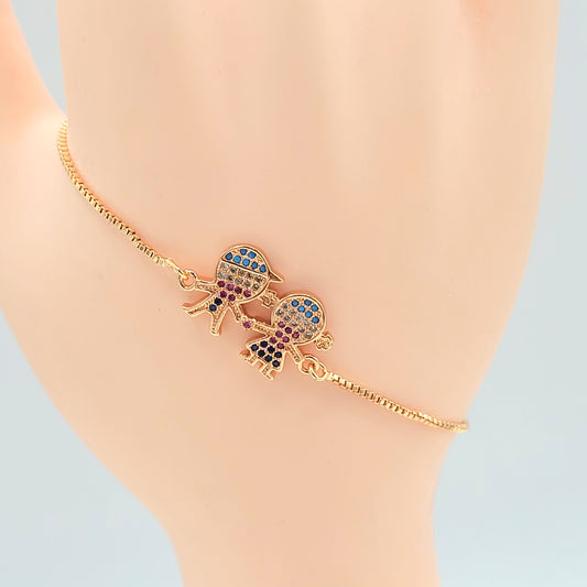 BA-45 Bracelet Adjustable Boy and Girl Multicolored/Pulsera Ajustable Niño y Niña Rose Gold