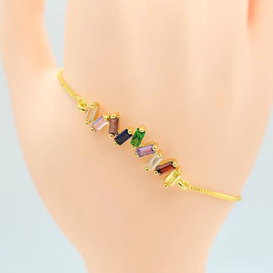 BA-78 Pulsera Ajustable Multicolor/Ajustable Pulcera Multicolor 18k