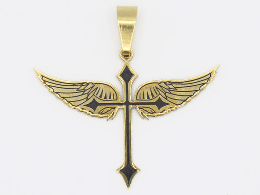 PNS-17 Dije Stainless Steel Angel Wing Cross