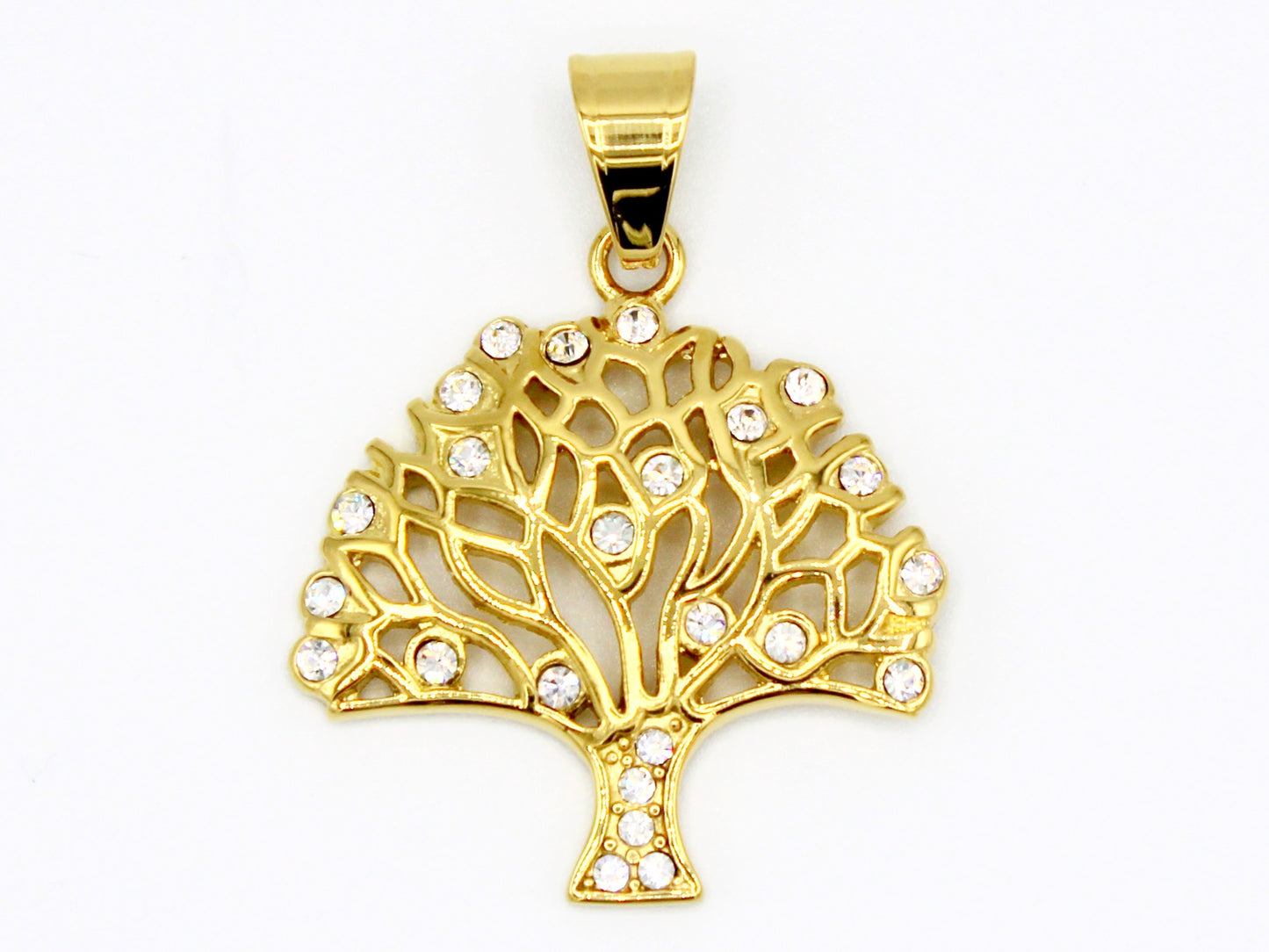 PNS-13 Dije Stainless Steel Tree with White Stones