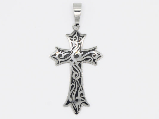 PNS-28 Dije Stainless Steel Cross incluye cadena 22" Box