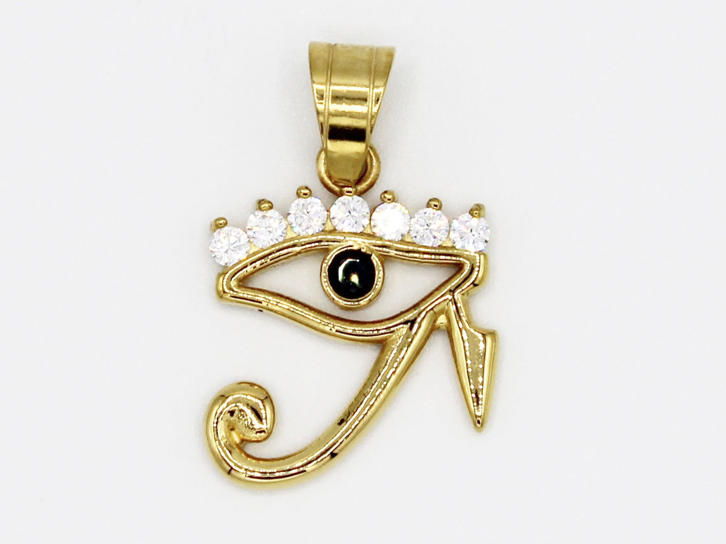 PNS-3 Dije Acero Inoxidable Blanco Piedra Oro Ojo 15mm*20mm