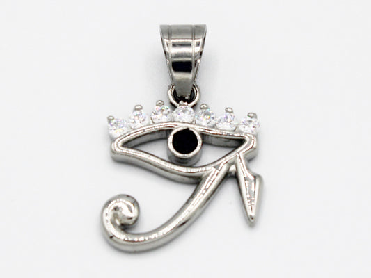 PNS-18 Dije Stainless Steel Eye with White Stones