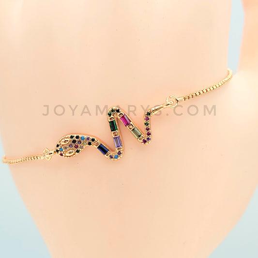 BA-106 Pulsera Ajustable Serpiente Multicolor