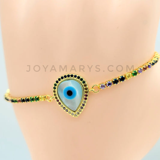 BA-135 Pulsera/Bracelet Adjustable Evil Eye Multicolored