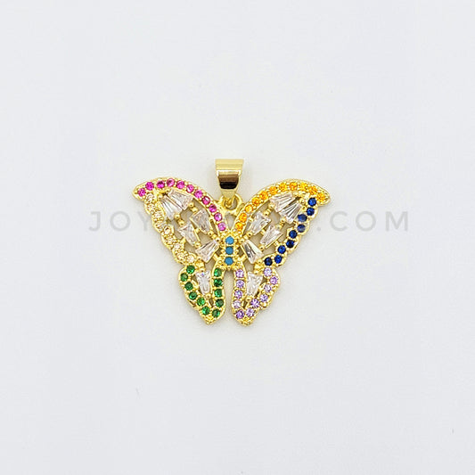 PN-682 Mariposa multicolo piedra zirconia