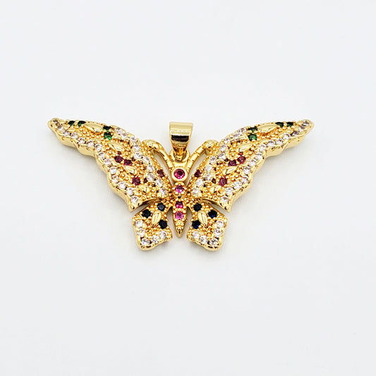 PN-814 Colgante Mariposa Multicolor 2cm Incluye Cadena Mixta 18"-20"