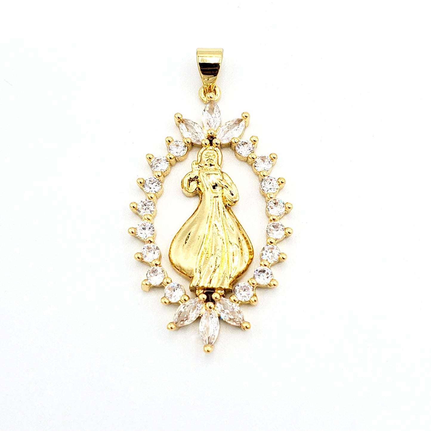 PN-962 Pendant con Piedra Blanca 4cm
