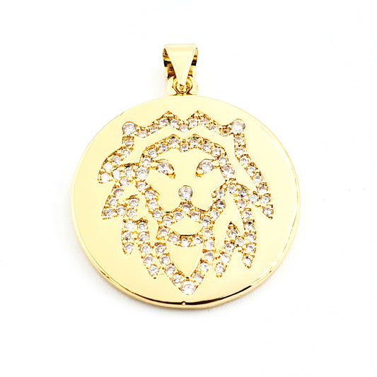 PN-0201 Pendant Simbolo del Zodìaco Zirconia Blanca Leo 1"