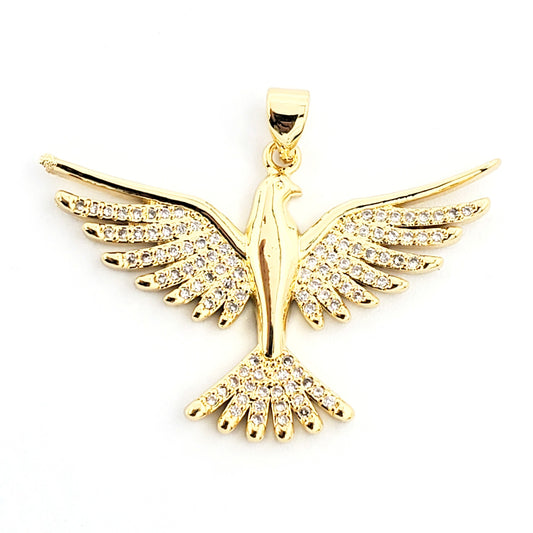 PN-0263 Dije Águila Zirconia Blanca 1" Incluye Cadena Mixta 18"-20"