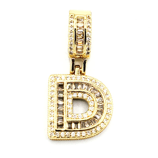 PN-0295 Pendant Letra D Zirconia Blanca 1.35"