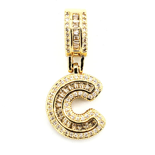 PN-0294 Pendant Letra C Zirconia Blanca 1.35"