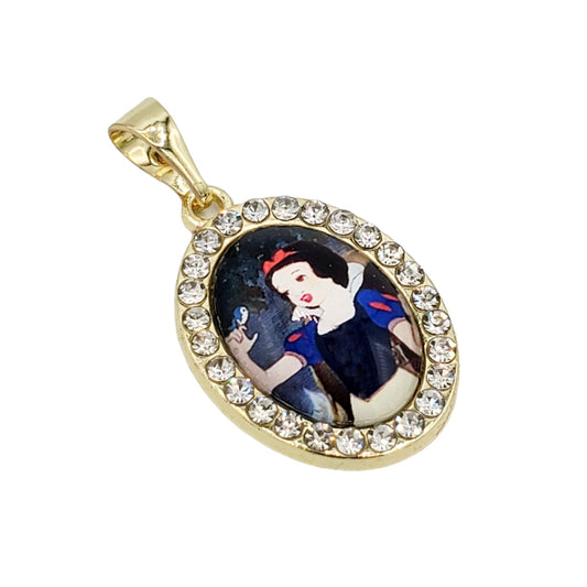 PN-0394 Pendant Snow White Zirconia Blanca 1.25"