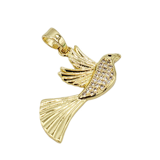 PN-0416 Pendant Pajaro Zirconia Blanca 1.25"