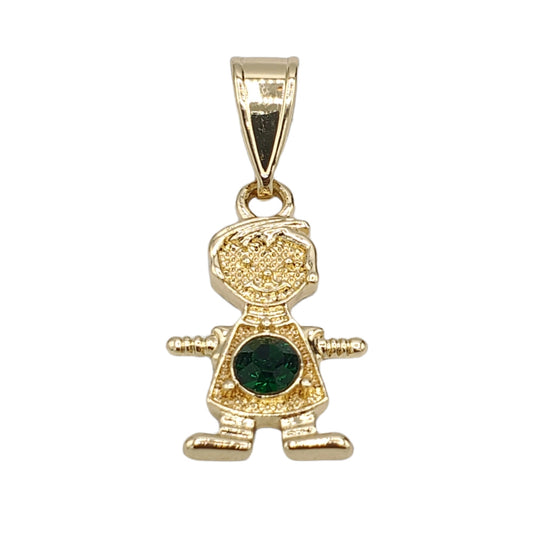 PN-0434 Pendant Niño Zirconia Verde Oscura 1.25"