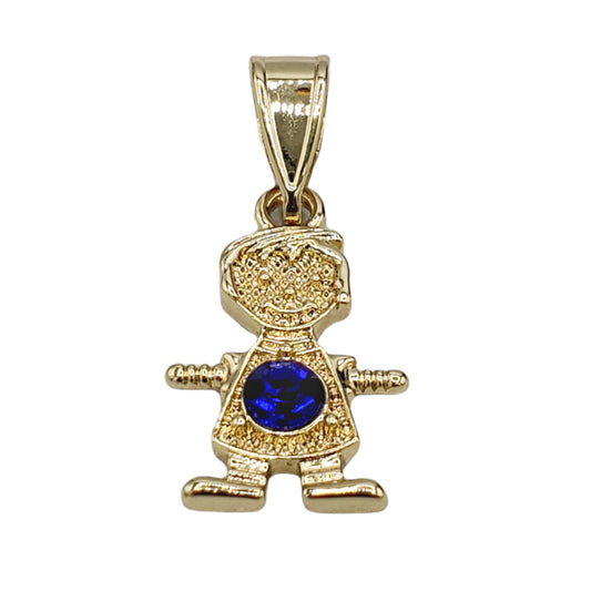 PN-0441 Pendant Niño Zirconia Azul Oscura 1.25"