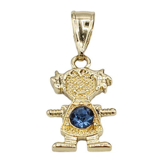 PN-0424 Pendant Niña Zirconia Azul