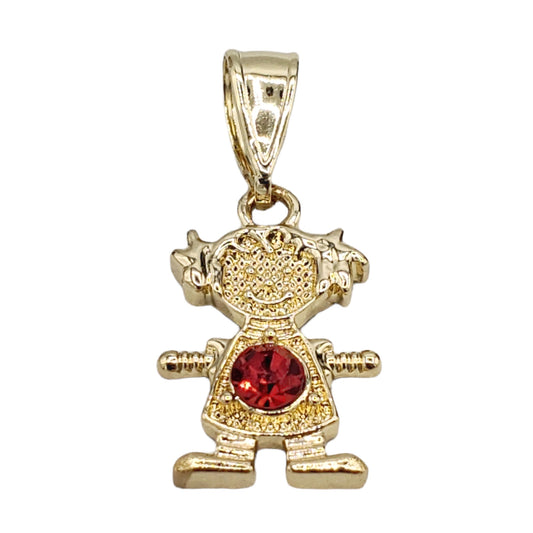 PN-0419 Pendant Niña Zirconia Roja 1.25"