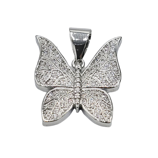 PN-0451 Colgante Plateado Mariposa 1"