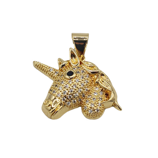 PN-0484 Pendant Caballo Zirconia Blanca 1.25"