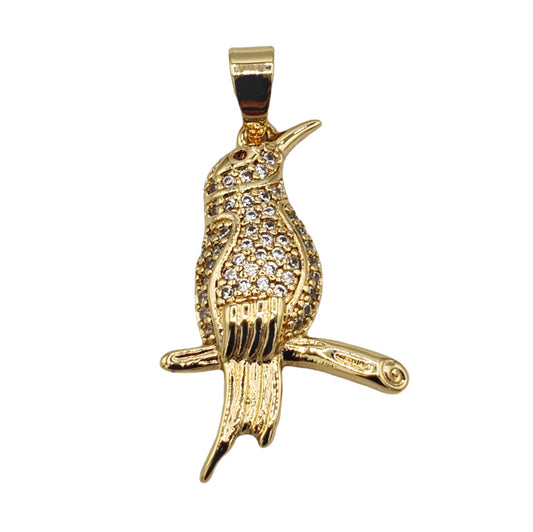 PN-0473 Pendant Parrot Zirconia Blanca 1.50"