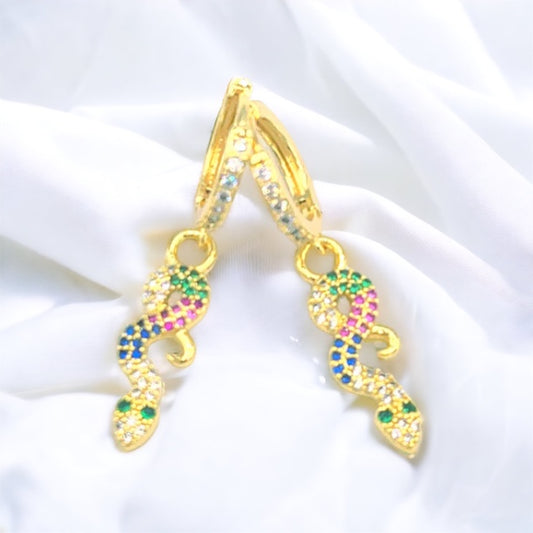 ER-274 Multicolor Snake Earrings