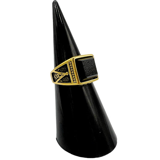 R-49 Acero Inoxidable Anillo de Hombre/Men's Ring, Color: Gold, Seleccione el Size en la Parte de Abajo donde dice Size