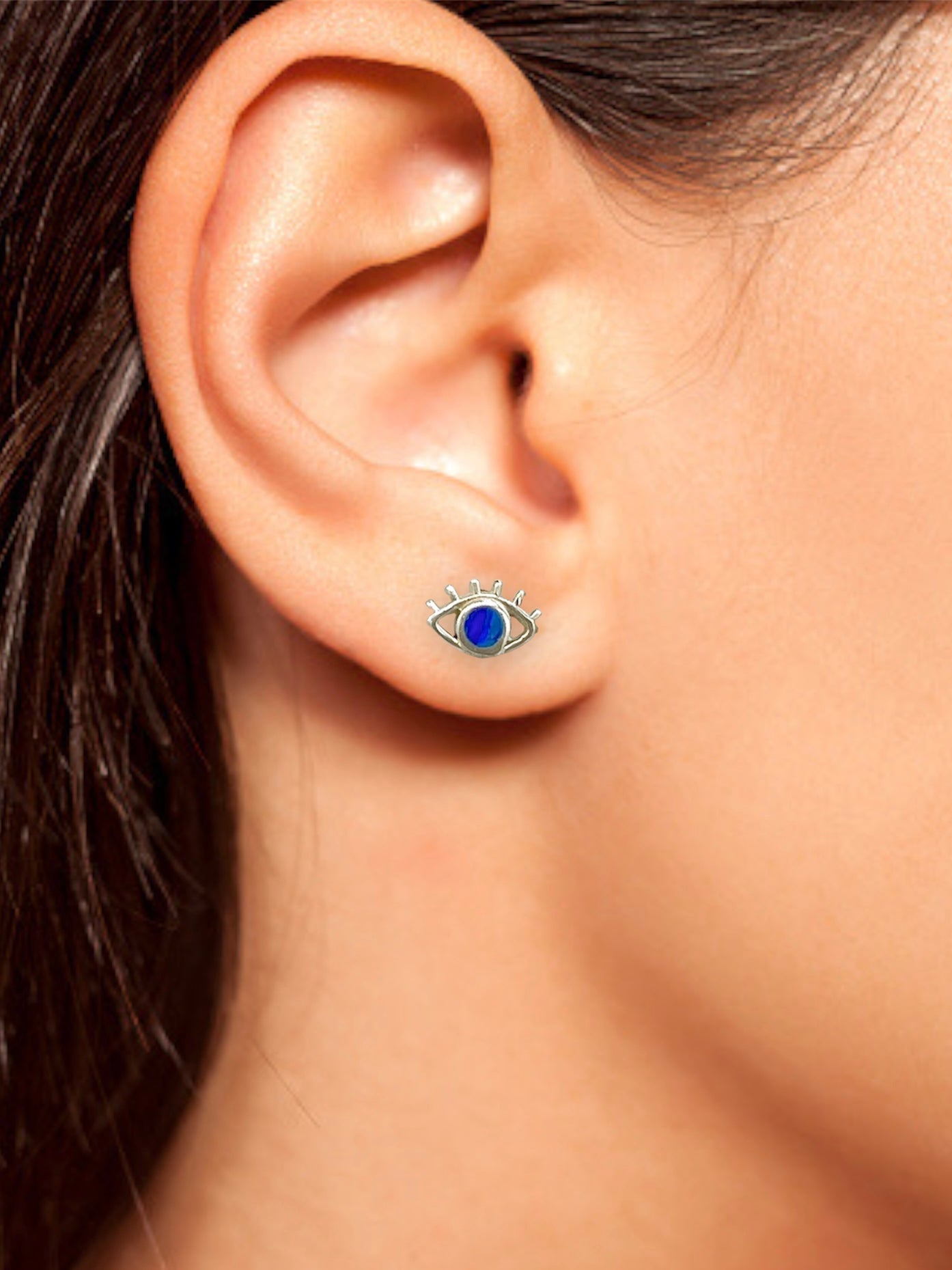 Evil Eye Crystal Blue Earrings