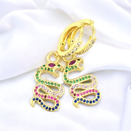 ER-273 Multicolor Snake Earrings